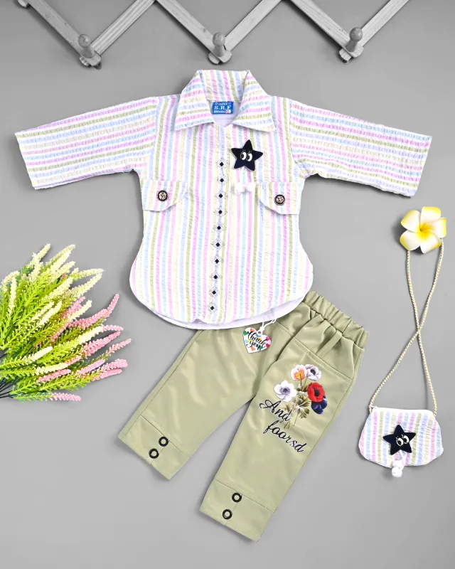 Cute Striped Baby Outfit Set