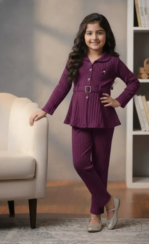 Girls Elegant Knit Co-Ord Set
