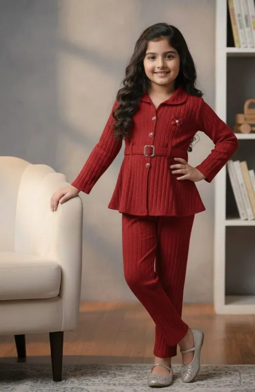 Girls Elegant Knit Co-Ord Set