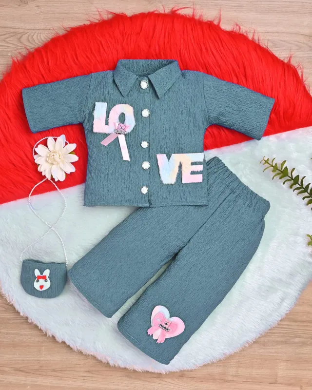 Baby Girls Love Print Top & Pant Set