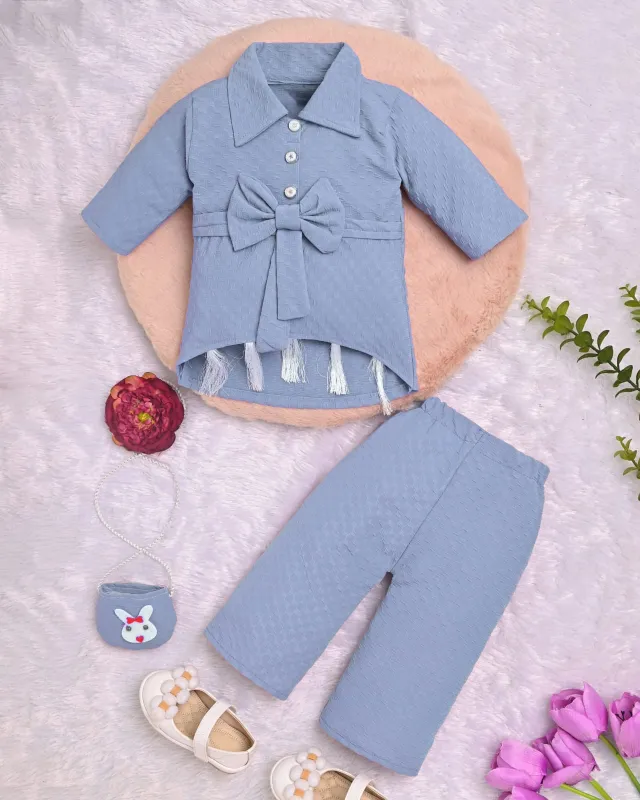 Baby Girls Bow Design Top & Pant Set