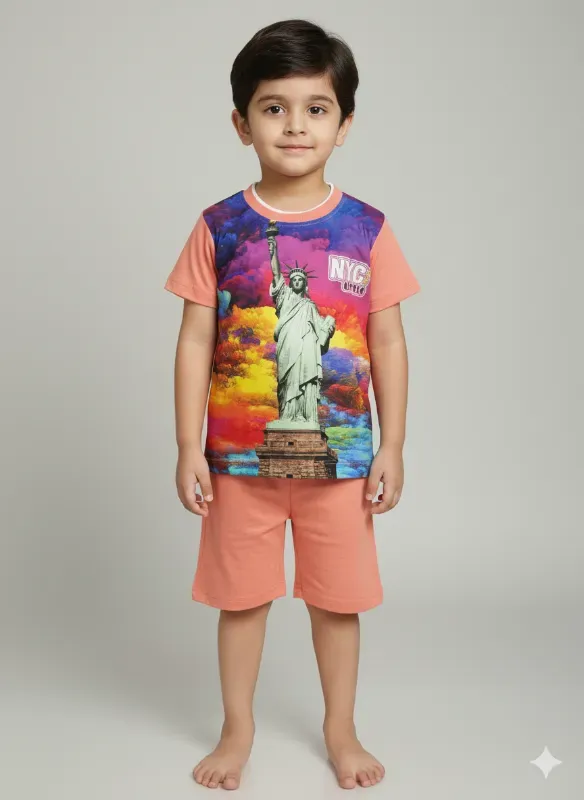 Kids NYC Liberty Graphic T-Shirt & Shorts Set