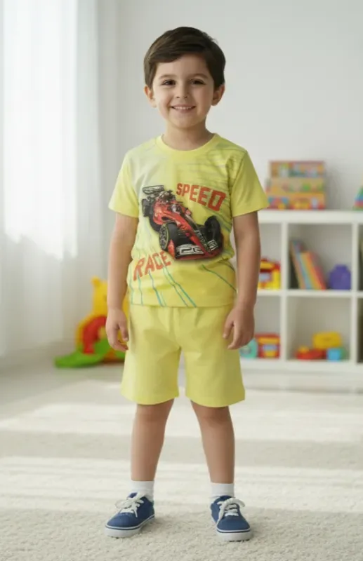 Kids Speed Racer Graphic T-Shirt & Shorts Set