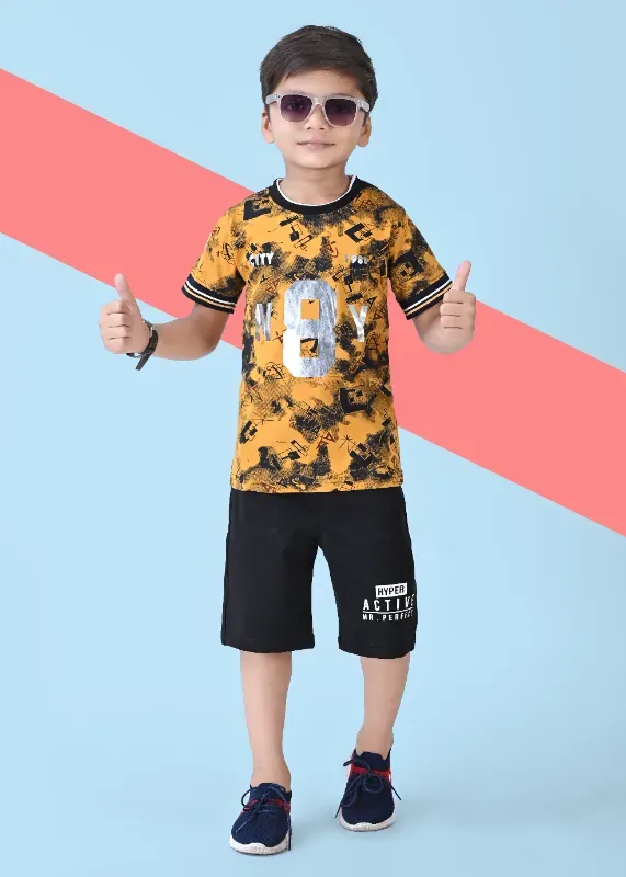 Kids Hyper Active Graphic T-Shirt & Shorts Set