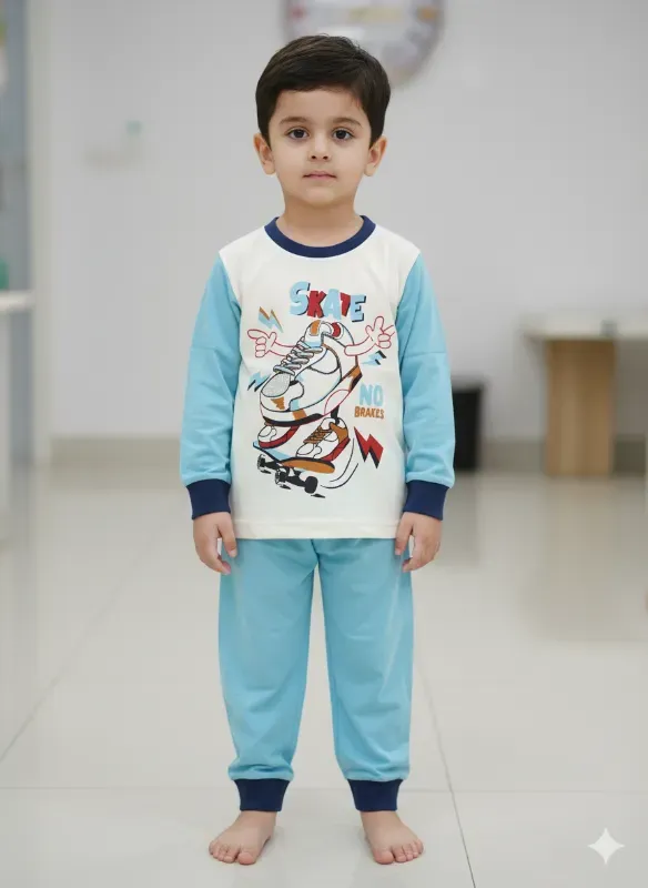 Kids Skate Print T-Shirt and Pant Set